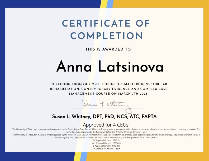 Certificate of Completion — University of Pittsburgh